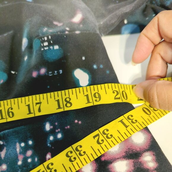 Melissa McCarthy Seven7 Womens 1X Black City Lights Abstract Print Tunic Top - Picture 7 of 9